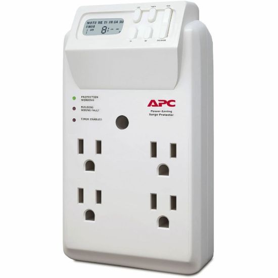 Picture of APC SurgeArrest Essential 4-Outlet Wall-Mount Surge Protector, White, P4GC