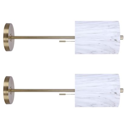 Picture of LumiSource Bounty Contemporary Buffet Accent Lamps, 30in, White Marble Shade/Gold Base, Set Of 2 Lamps