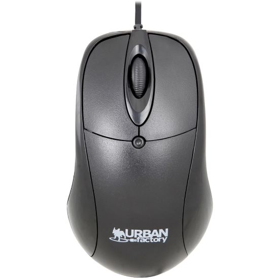 Picture of Urban Factory Big Crazy Ambidextrous Wired USB Mouse, Full Size, Black, BCM01UF