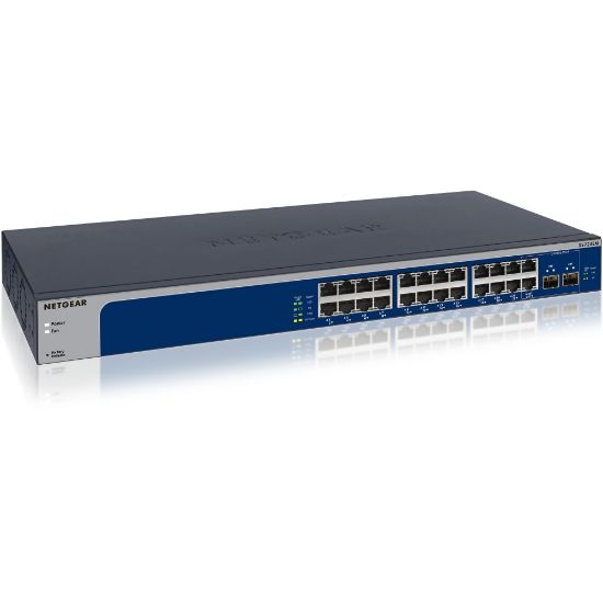 Picture of Netgear 24-Port 10-Gigabit/Multi-Gigabit Ethernet Smart Managed Plus Switch (XS724EM) - 24 Ports - Manageable - 10 Gigabit Ethernet - 10GBase-T - 3 Layer Supported - Modular - Twisted Pair, Optical Fiber