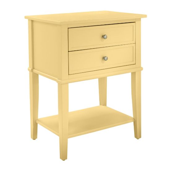 Picture of Ameriwood Home Franklin Accent Table With 2 Drawers, Square, 28inH x 22inW x 16inD, Yellow