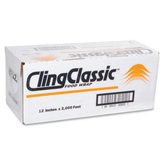 Picture of Webster Cling Classic Food Wrap - 12in Width x 2000 ft Length - Polyvinyl Chloride (PVC) - Clear