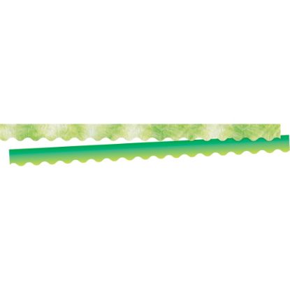 Picture of Barker Creek Double-Sided Scalloped Edge Borders, 2-1/4in x 36, Lime Tie-Dye And Ombre, Pack Of 13 Borders