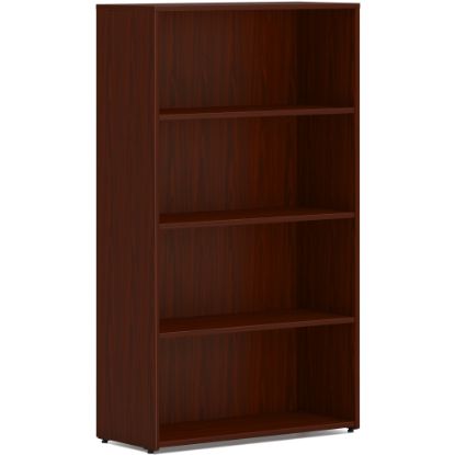 Picture of HON Mod HLPLBC3013B4 Book Case - 30in x 13in53in - 4 Shelve(s) - 2 Adjustable Shelf(ves) - Finish: Mahogany - Adjustable Shelf, Durable, Laminated, Scratch Resistant, Spill Resistant, Stain Resistant