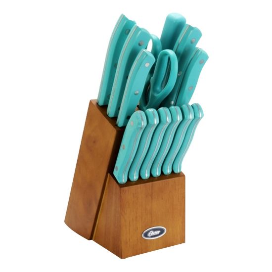 Picture of Oster Evansville Stainless-Steel 14-Piece Cutlery Set, Turquoise