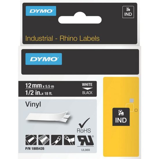 Picture of DYMO White on Black Color Coded Label, LJ7445