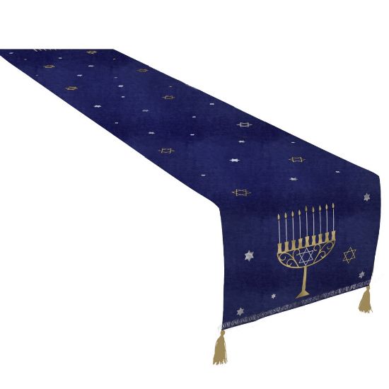 Picture of Amscan 570281 Hanukkah Table Runner, 14in x 72in, Blue