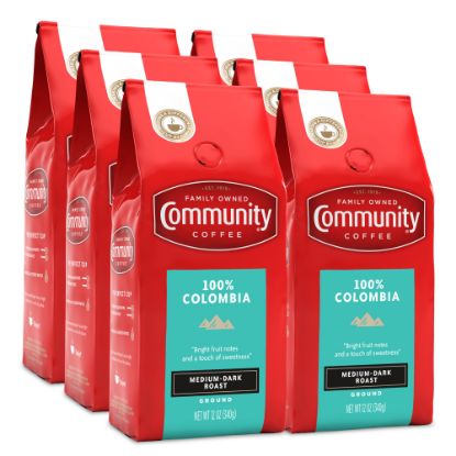 Picture of Community Coffee Arabica Ground Coffee, Colombia Altura, 12 Oz Per Bag, Carton Of 6 Bags