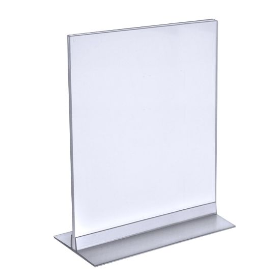 Picture of Azar Displays Acrylic Vertical/Horizontal T-Strip Sign Holders, 9in x 12in, Clear, Pack Of 10