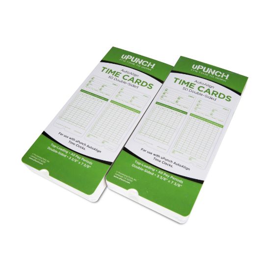 Picture of uPunch All Pay Periods Time Cards, 2-Sided, 3.5in x 7.5in, Green, Pack Of 100, HNTCG1100