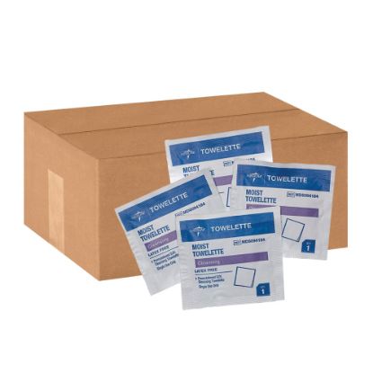 Picture of Medline Antiseptic Towelettes, White, 100 Towelettes Per Box, Case Of 10 Boxes