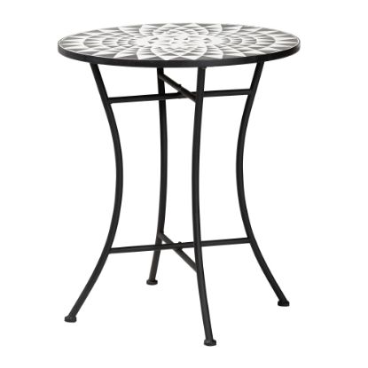 Picture of Baxton Studio Callison Modern And Contemporary Outdoor Dining Table, 28inH x 24inW x 24inD, Black/Multicolor