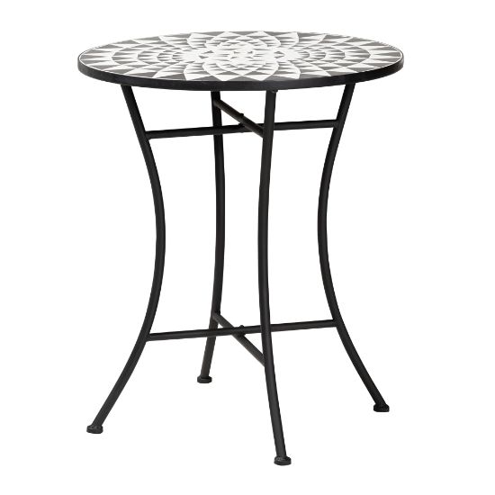 Picture of Baxton Studio Callison Modern And Contemporary Outdoor Dining Table, 28inH x 24inW x 24inD, Black/Multicolor