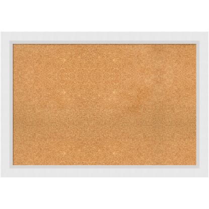 Picture of Amanti Art Cork Bulletin Board, 40in x 28in, Natural, Blanco White Wood Frame