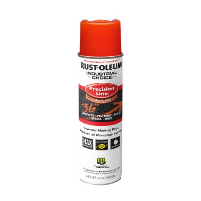 Picture of Rust-Oleum Industrial Choice M1600 System Solvent-Based Precision Line Inverted Marking Paint, 17 Oz, Alert Orange, Case Of 12 Cans