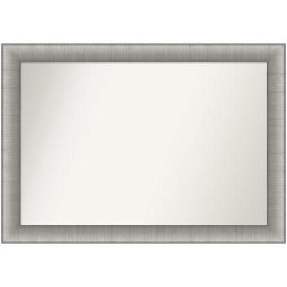 Picture of Amanti Art Non-Beveled Rectangle Framed Bathroom Wall Mirror, 28-3/4in x 40-3/4in, Elegant Brushed Pewter