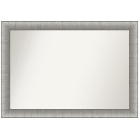 Picture of Amanti Art Non-Beveled Rectangle Framed Bathroom Wall Mirror, 28-3/4in x 40-3/4in, Elegant Brushed Pewter