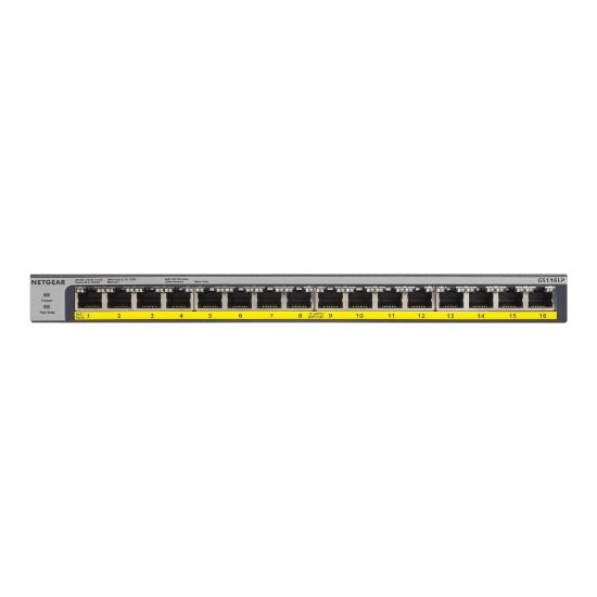 Picture of Netgear 16-Port 76W PoE/PoE+ Gigabit Ethernet Unmanaged Switch - 16 Ports - 2 Layer Supported - Twisted Pair - Wall Mountable, Rack-mountable, Desktop - Lifetime Limited Warranty