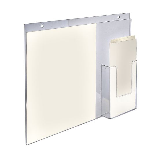 Picture of Azar Displays Wall-Mount Brochure Holders With Trifold Pocket, 11inH x 14inW x 1/4inD, Clear, Pack Of 2 Holders