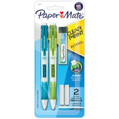 Picture of Paper Mate Clearpoint Mechanical Pencil, 0.7mm, #2 Lead, Assorted Barrel Colors, Pack Of 2