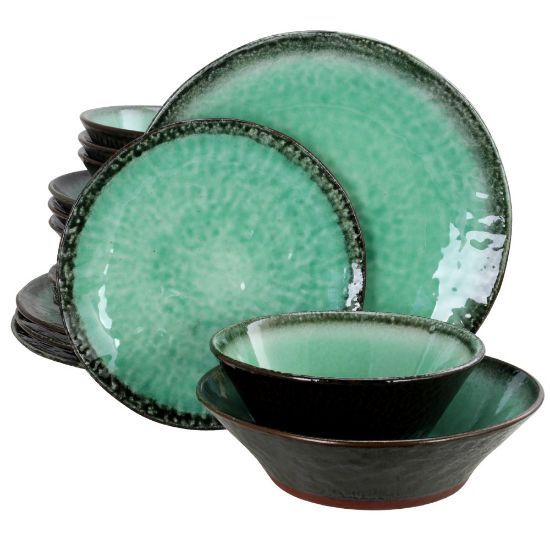 Picture of Gibson Elite Green Lantern 16-Piece Double Bowl Dinnerware Set, Teal