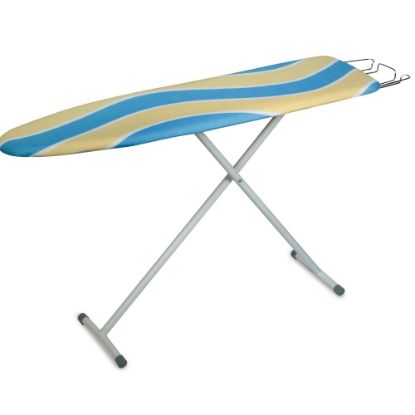 Picture of Honey-Can-Do Deluxe Ironing Board With Iron Rest, 35 5/8inH x 13inW x 13inD, Cool Blue/Yellow