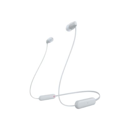 Picture of Sony WI-C100 - Earphones with mic - in-ear - neckband - Bluetooth - wireless - white