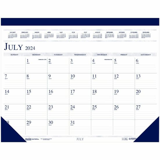 Picture of House of Doolittle Academic Desk Pad Calendar, 18in x 13in, July 2022 to August 2023