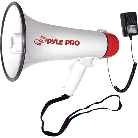 Picture of Pyle Professional 40W Megaphone/Bullhorn, 9-1/2inH x 8-1/4inW x 13-1/4inD, White