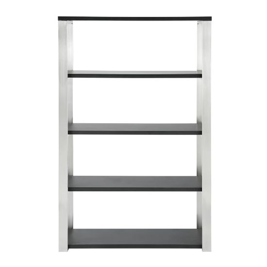 Picture of Eurostyle Dillon 61inH 5-Shelf Bookcase, Brushed Steel/Matte Anthracite