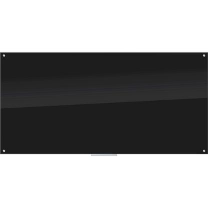 Picture of U Brands Non-Magnetic Glass Dry-Erase Board, 96in X 48in, Black Surface, Frameless, Actual Size 95in X 47in (3015U00-01)