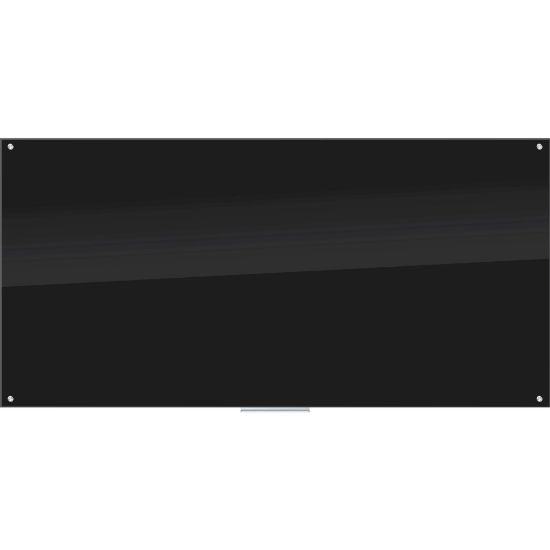 Picture of U Brands Non-Magnetic Glass Dry-Erase Board, 96in X 48in, Black Surface, Frameless, Actual Size 95in X 47in (3015U00-01)