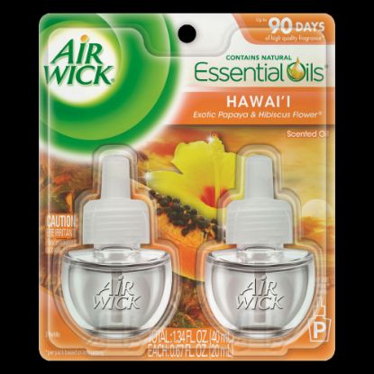 Picture of Air Wick Papaya Scented Oil - Oil - 0.7 fl oz (0 quart) - Hawaii Exotic Papaya, Hibiscus Flower - 60 Day - 12 / Carton