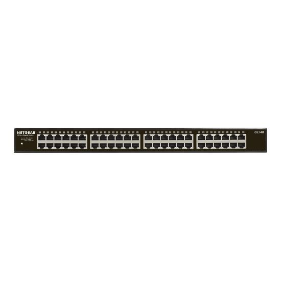 Picture of NETGEAR GS348 - Switch - unmanaged - 48 x 10/100/1000 - desktop, rack-mountable - AC 110/240 V