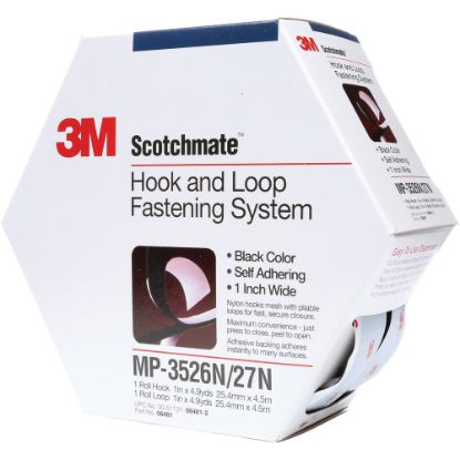 Picture of 3M Scotchmate Fasteners Combo Pack, 1in x 15ft, Black, Case Of 5