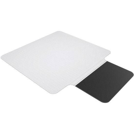 Picture of ES ROBBINS Sit or Stand Mat with Lip - Pile Carpet - 53in Length x 36in Width - Lip Size 18in Length x 20in Width - Rectangular - Vinyl, Foam - Clear - 1Each