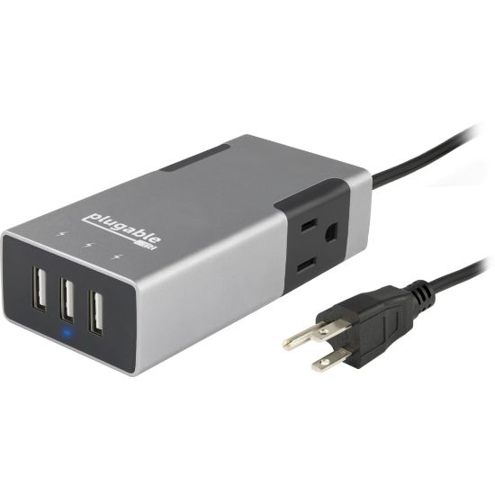 Picture of Plugable 2-Outlet Travel Power Strip with Built-In 3-Port 20W USB Universal Smart Charger - (Compatible with Android, Apple iOS, & More)