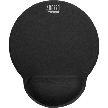 Picture of Adesso Memory Foam Mouse Pad with Wrist Rest - 0.90in x 9.70in x 7.70in Dimension - Black - Memory Foam, Polyurethane, Fiber, Rubber - Anti-slip