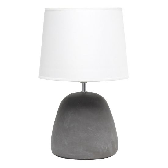 Picture of Simple Designs Round Concrete Table Lamp, 16-1/2inH, White Shade/Gray Base