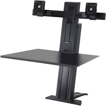 Picture of Ergotron WorkFit Desk Mount for Monitor, Keyboard - Black - 2 Display(s) Supported - 24in Screen Support - 25 lb Load Capacity - 100 x 100, 75 x 75