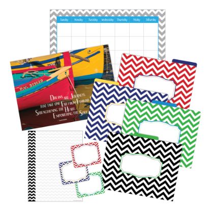 Picture of Barker Creek Chevron Office/Classroom Set With Incentive Chart, Nautical