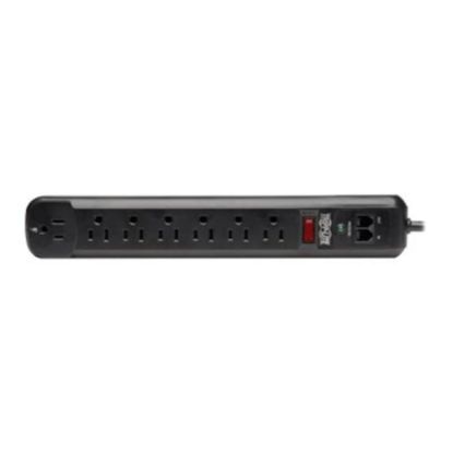 Picture of Tripp Lite Surge Protector Power Strip 120V Right Angle 7 Outlet RJ11 Black - Surge protector - 15 A - AC 120 V - 1.8 kW - output connectors: 7 - black - for P/N: CLAMPUSBLK, CLAMPUSW