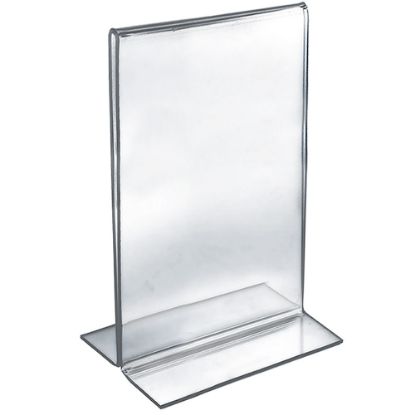 Picture of Azar Displays Double-Foot Acrylic Sign Holders, 14in x 8 1/2in, Clear, Pack Of 10