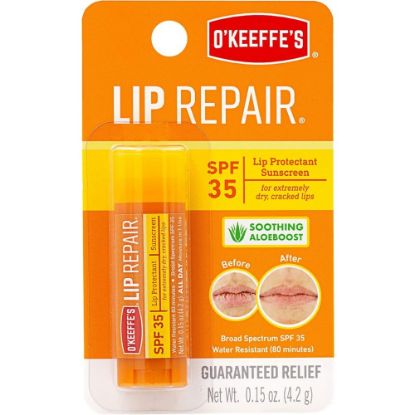 Picture of O-Keeffes SPF 35 Lip Balm - Cream - 0.15 fl oz - For Dry Skin - SPF 35 - Applicable on Lip - Cracked/Scaly Skin, Sunburn - Moisturising, Water Resistant - 1 Each