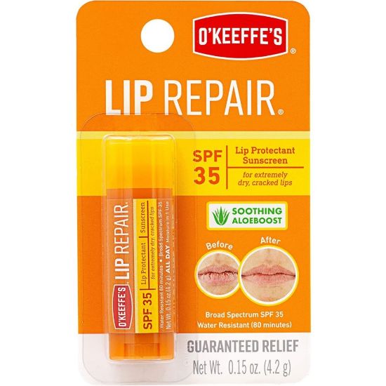 Picture of O-Keeffes SPF 35 Lip Balm - Cream - 0.15 fl oz - For Dry Skin - SPF 35 - Applicable on Lip - Cracked/Scaly Skin, Sunburn - Moisturising, Water Resistant - 1 Each