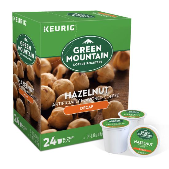 Picture of Green Mountain Coffee Single-Serve Coffee K-Cup Pods, Decaffeinated, Hazelnut, Carton Of 24