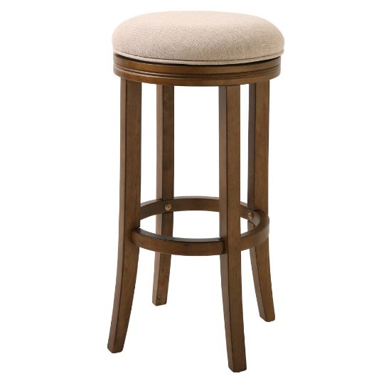 Picture of New Ridge Home Goods Victoria Swivel Bar Stool, Honeysuckle/Cream