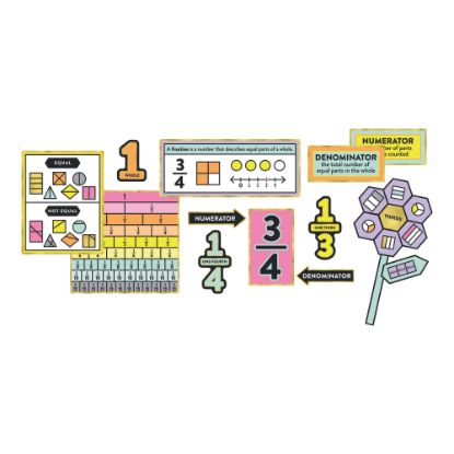 Picture of Carson-Dellosa Understanding Fractions Bulletin Board Set, Multicolor, Grades 1-3