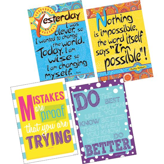 Picture of Barker Creek Poster Pack, 19in x 13 1/4in, Im Possible, Set Of 4