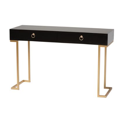 Picture of Baxton Studio Beagan Modern And Contemporary 2-Drawer Console Table, 29-1/2inH x 47-1/4inW x 15-3/4inD, Gold/Black